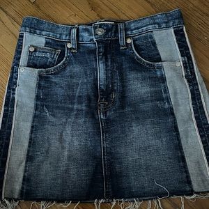 Hudson two tone denim mini skirt